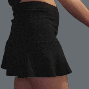 Zara | Black Stretch Flip Mini Skater Skirt Elastic Waist